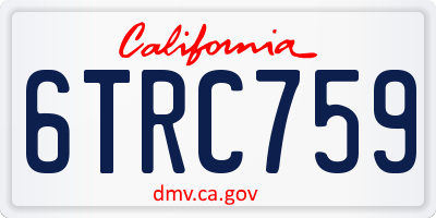 CA license plate 6TRC759