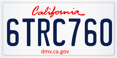 CA license plate 6TRC760