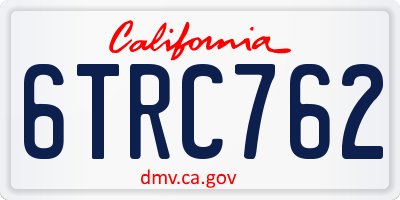 CA license plate 6TRC762