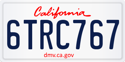 CA license plate 6TRC767