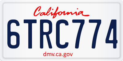 CA license plate 6TRC774