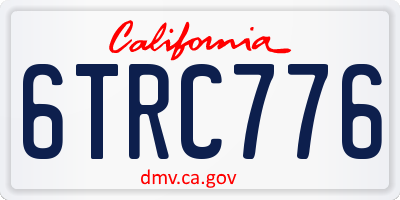 CA license plate 6TRC776