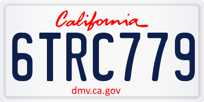 CA license plate 6TRC779