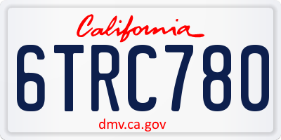 CA license plate 6TRC780