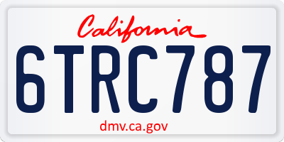 CA license plate 6TRC787