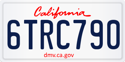 CA license plate 6TRC790