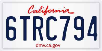 CA license plate 6TRC794