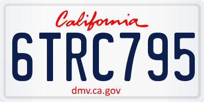 CA license plate 6TRC795
