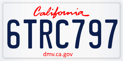 CA license plate 6TRC797