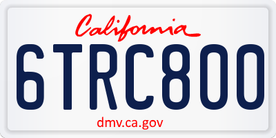 CA license plate 6TRC800