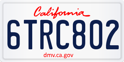 CA license plate 6TRC802