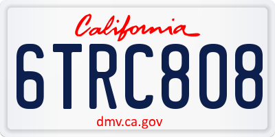 CA license plate 6TRC808