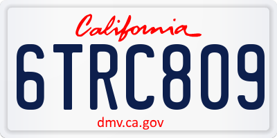 CA license plate 6TRC809