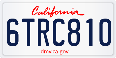 CA license plate 6TRC810
