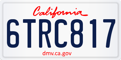 CA license plate 6TRC817