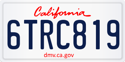 CA license plate 6TRC819