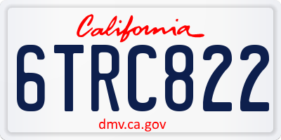 CA license plate 6TRC822