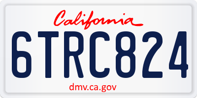 CA license plate 6TRC824