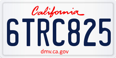 CA license plate 6TRC825