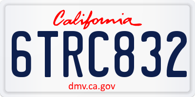 CA license plate 6TRC832