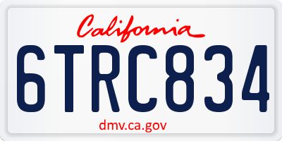 CA license plate 6TRC834