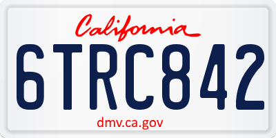 CA license plate 6TRC842