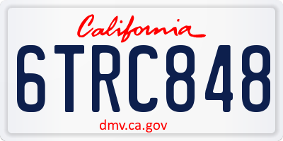 CA license plate 6TRC848