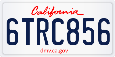 CA license plate 6TRC856