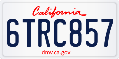 CA license plate 6TRC857