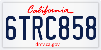 CA license plate 6TRC858