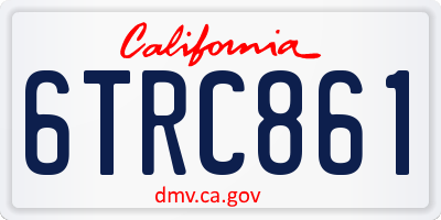 CA license plate 6TRC861