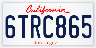 CA license plate 6TRC865