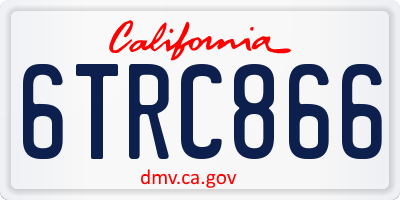 CA license plate 6TRC866