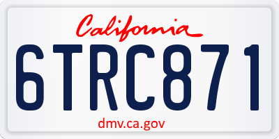 CA license plate 6TRC871