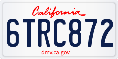 CA license plate 6TRC872
