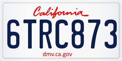 CA license plate 6TRC873