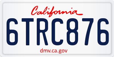 CA license plate 6TRC876