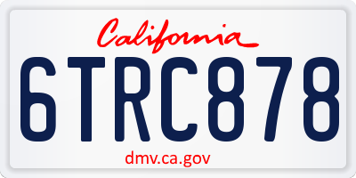 CA license plate 6TRC878