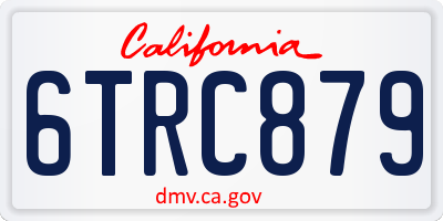 CA license plate 6TRC879
