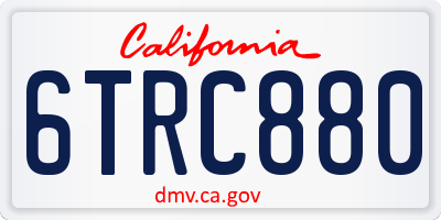 CA license plate 6TRC880