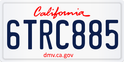CA license plate 6TRC885