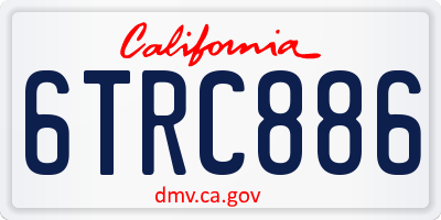 CA license plate 6TRC886