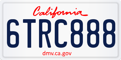 CA license plate 6TRC888