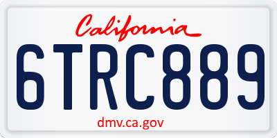 CA license plate 6TRC889