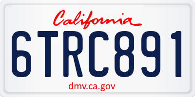 CA license plate 6TRC891