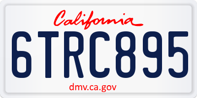 CA license plate 6TRC895
