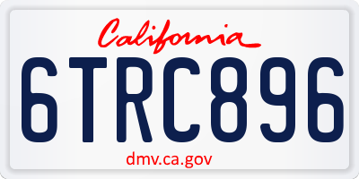 CA license plate 6TRC896