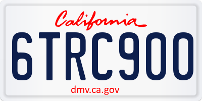 CA license plate 6TRC900