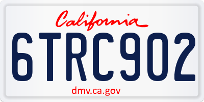 CA license plate 6TRC902