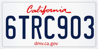CA license plate 6TRC903